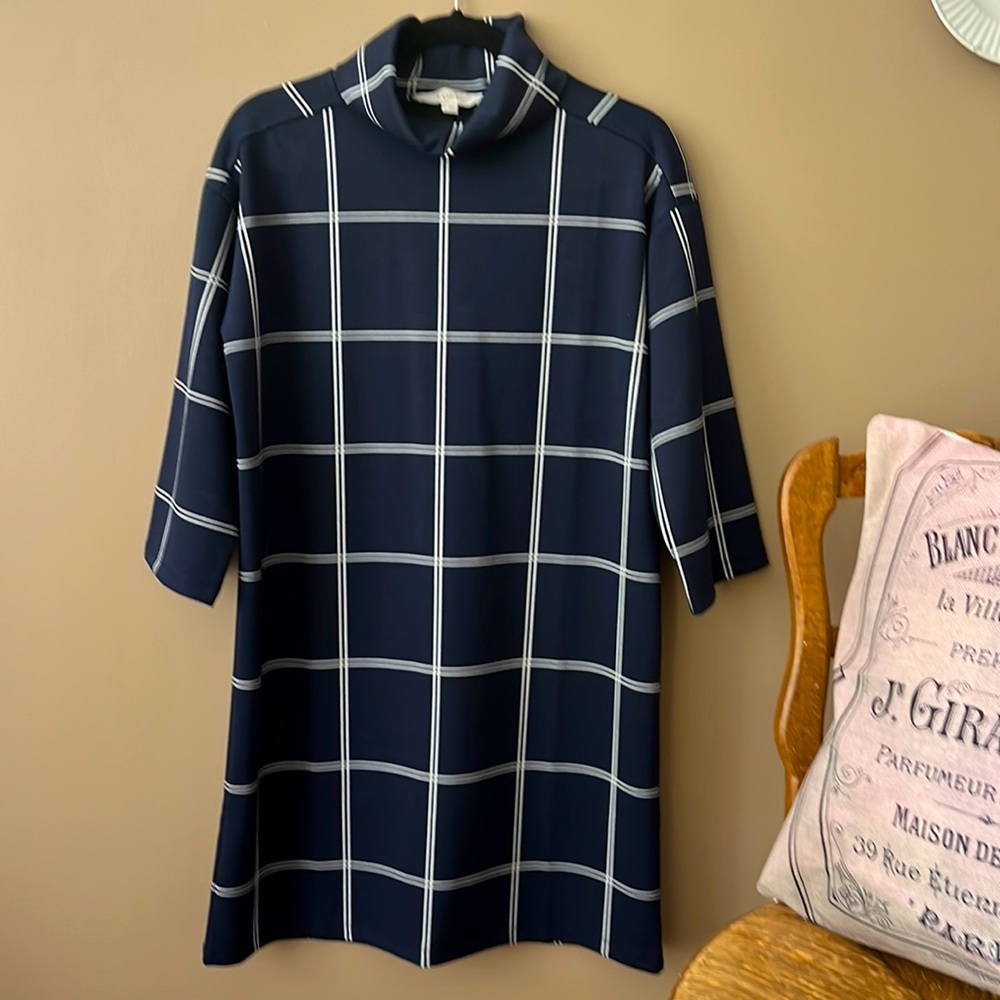 Cute Navy Blue LOFT Dress: Work/Casual/Dinner.